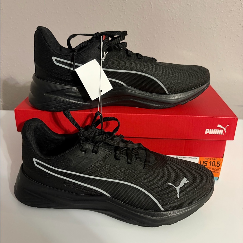 Puma Black and White Running Shoes
